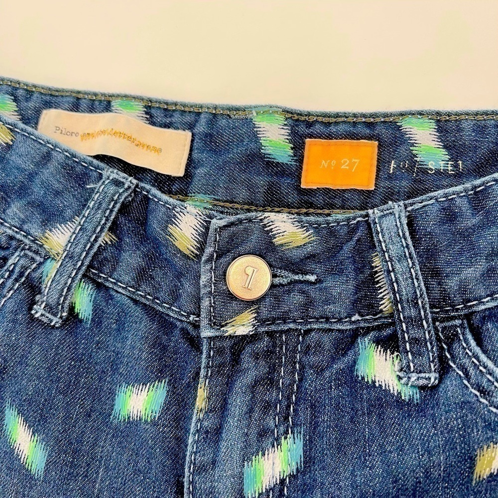 ANTHROPOLOGIE Pilcro Stet Ikat Print Denim Shorts Size 27 - Picture 12 of 12